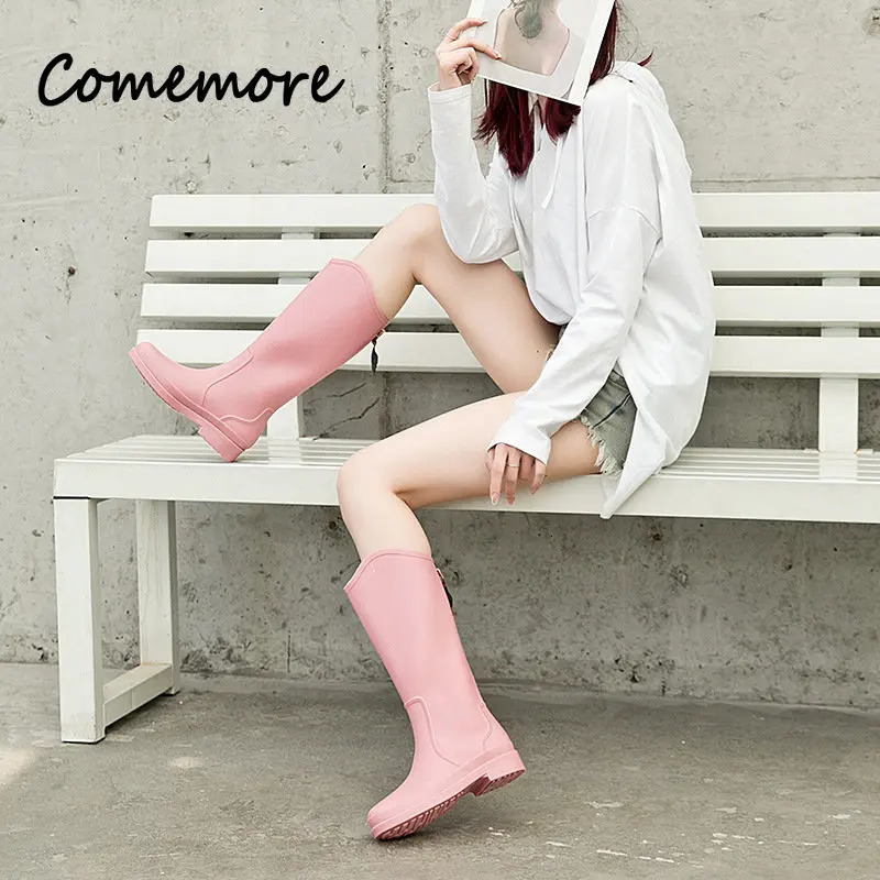 Womens Fashion Rain Shoes Womens Outdoor Wear Water Shoes High Rain Boots Waterproof Rubber Shoes Autumn Galoshes 241126