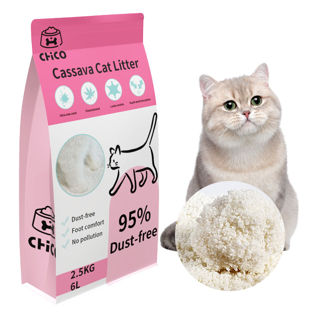 Bulk wholesale discount Low dust strong caking long time fresh cassava mixed cat litter