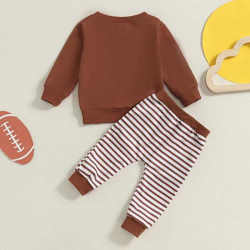 Clothing Sets Autumn Toddler Boys Outfits Rugby Print Long Sleeve Sweatshirts Tops Stripe Pants Tracksuits Clothes Set H241126