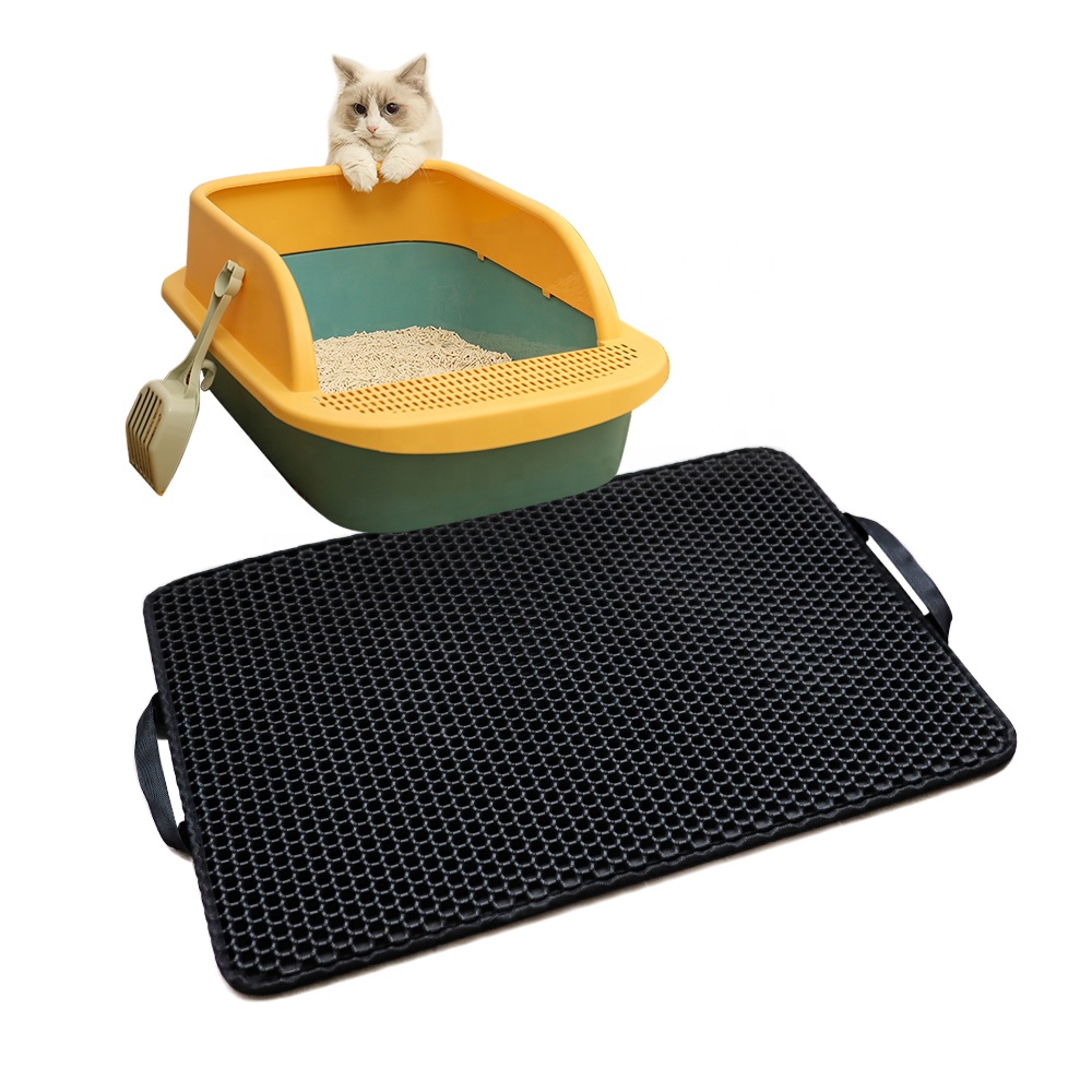 EVA Double-Layer Pet Cat Litter Floor Padded Trapper Mats with Waterproof Bottom Non-slip Cat Litter Mat