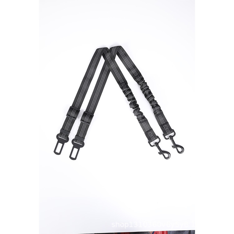 Black Multi Function Reflective Dog Car Seat Belt Adjustable Dog Safety Leash Travel Clip Pet Car Seat Belt