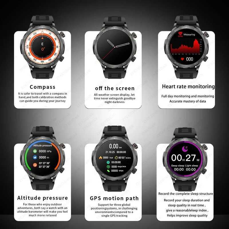 2024 New wireless connections Calling Smart Watch for Men AMOLED HD Large Screen Heart Rate NFC IP68 Waterproof GPS Sports Smart Watch X241226