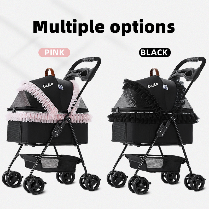 Bello New Arrival Pet Stroller for Small Dogs Puppy Stroller Traveling Dog Stroller Outgoing with Detachable Carrier
