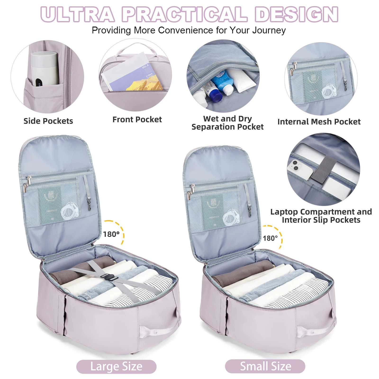 Likros Hand Luggage Backpack for Ryanair 40x20x25 Cabin Bag Easyjet 45x36x20 Lightweight Aeroplane Carry-Ons Travel Backpack 241114