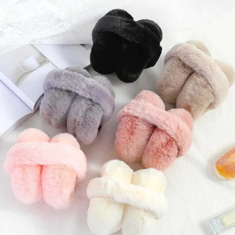 Portable Women Men Ear Warmer Faux Fur Ear-Muffs Foldable Earfls Winter Warm Soft Plush EarmuffsXJ241126