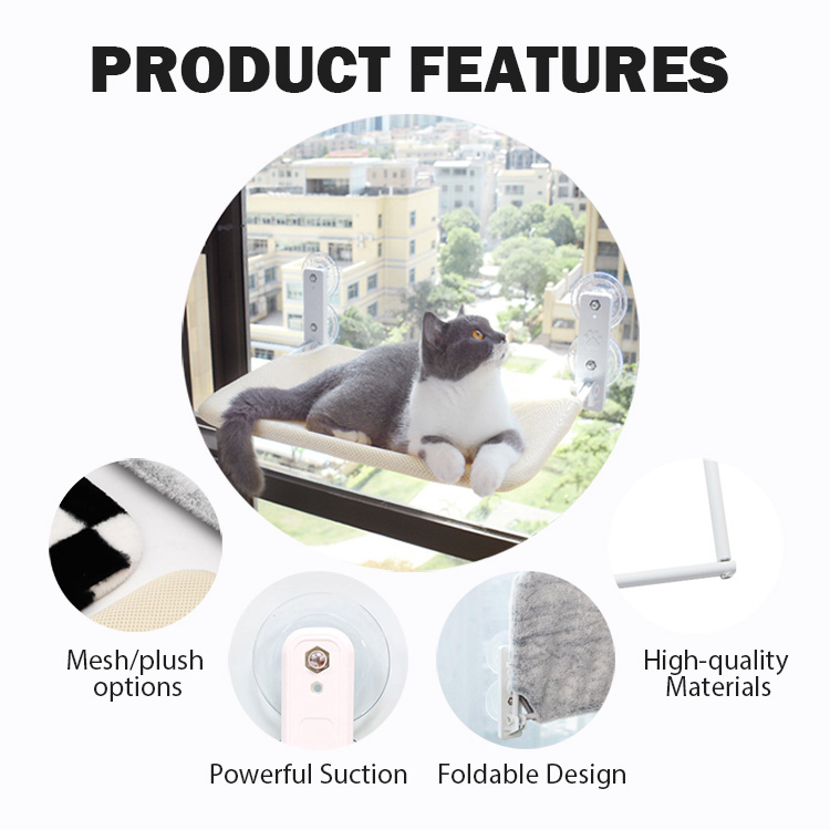 Space Saving Cat Window Perch Hammock Bed Seat Window Pet Cat Hammock