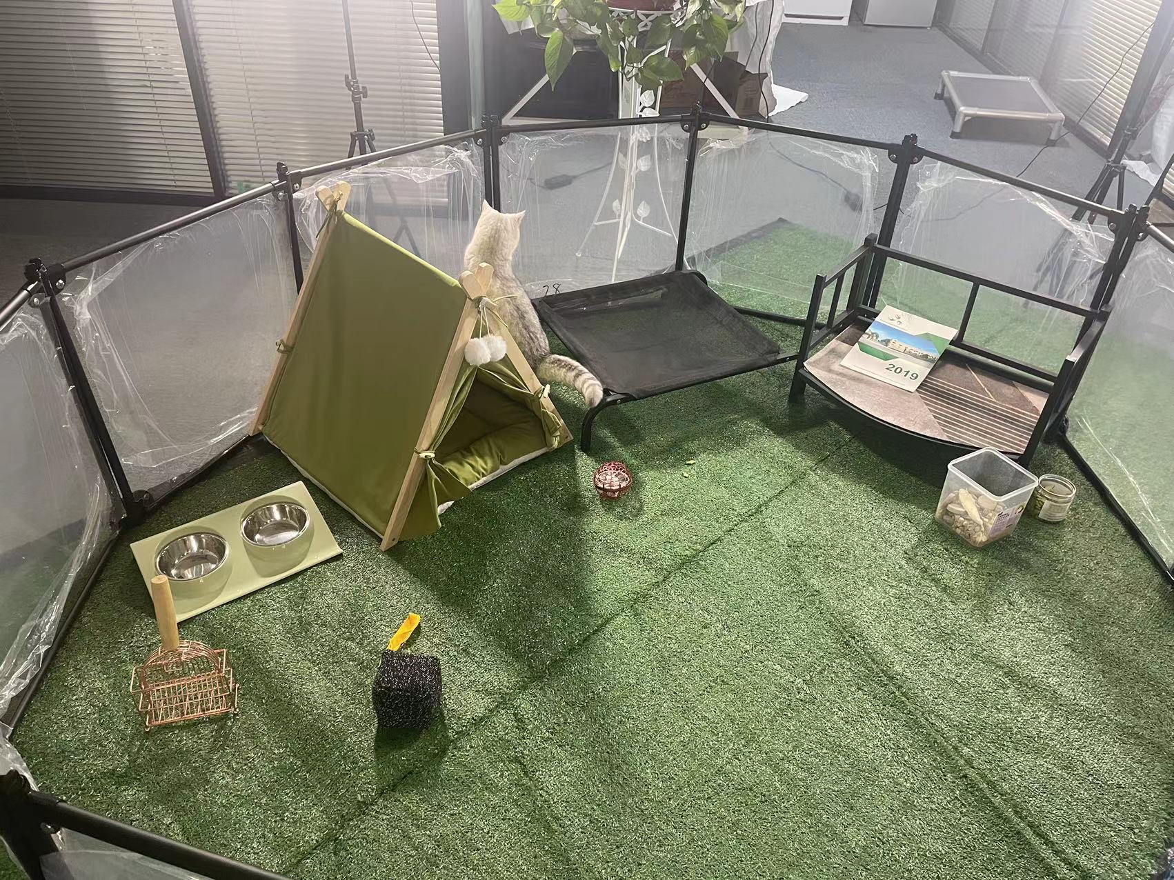 Portable Pet Playpen 6/8/10/12 Pcs DIY Transparent Foldable Yard Pet Fence Cage Indoor Pet Dog Playpen