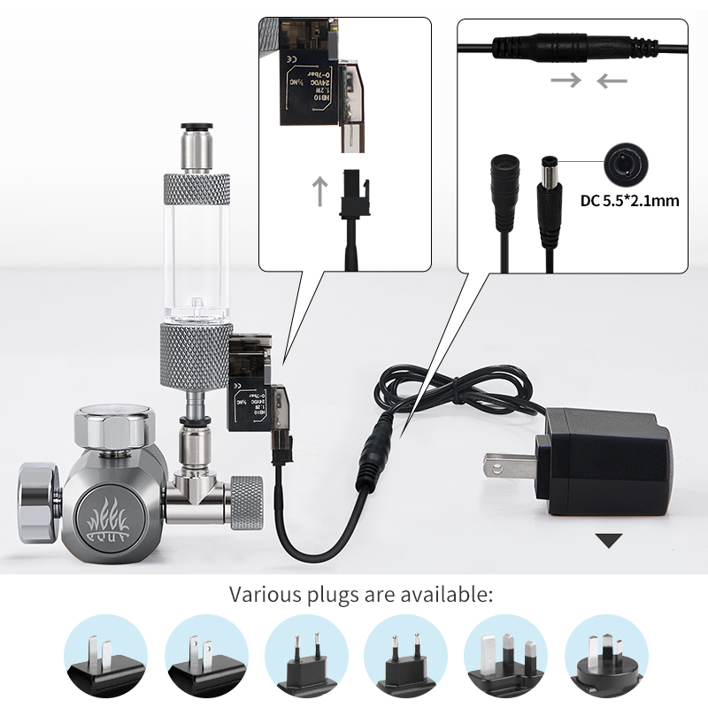 Safe Low CO2 Solenoid Valve Timer Control Quick Plug App Controller CO2 System Equipment Aluminium Alloy Fish Tank Accessories