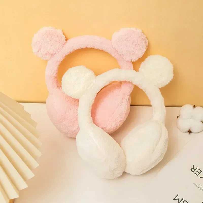 Winter Warm Plush Earmuffs for Women Men Cute Bear Ears Ear Warmer Earfl Outdoor Windproof Ear-Muffs Faux Furry Ear CoversXJ241126