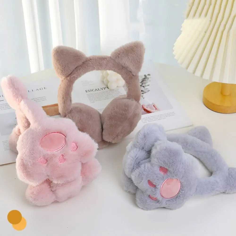 Earcap cat plush earmuffs are comfortable windproof cat paw earmuffs refrigerated protection keep warm and cute earmuffs for cycling W241126
