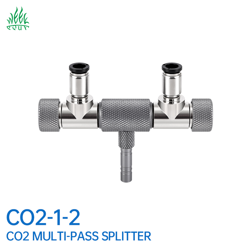 Aquarium CO2 Valve Splitter Regulator Distributor Splitter-Two Needle Fine Regulate Valve CO2 Regulator with 2 Way Outlets