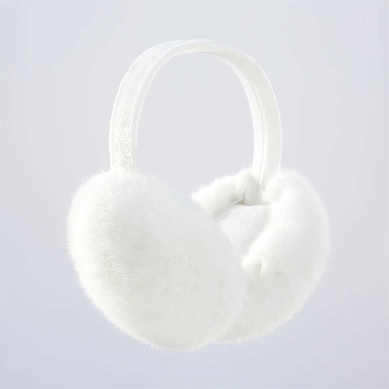 Anjj Classic White Earmuffs Winter Fashion Plush Warm Windproof Ear Muffs Imitation Rabbit Fur Man Woman AccoriesXJ241126