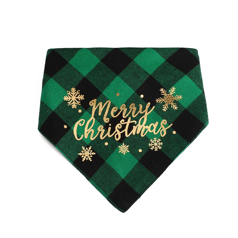 New Golden Printing Christmas Neck Collar Pet Accessories Dog Bandana Scarfs