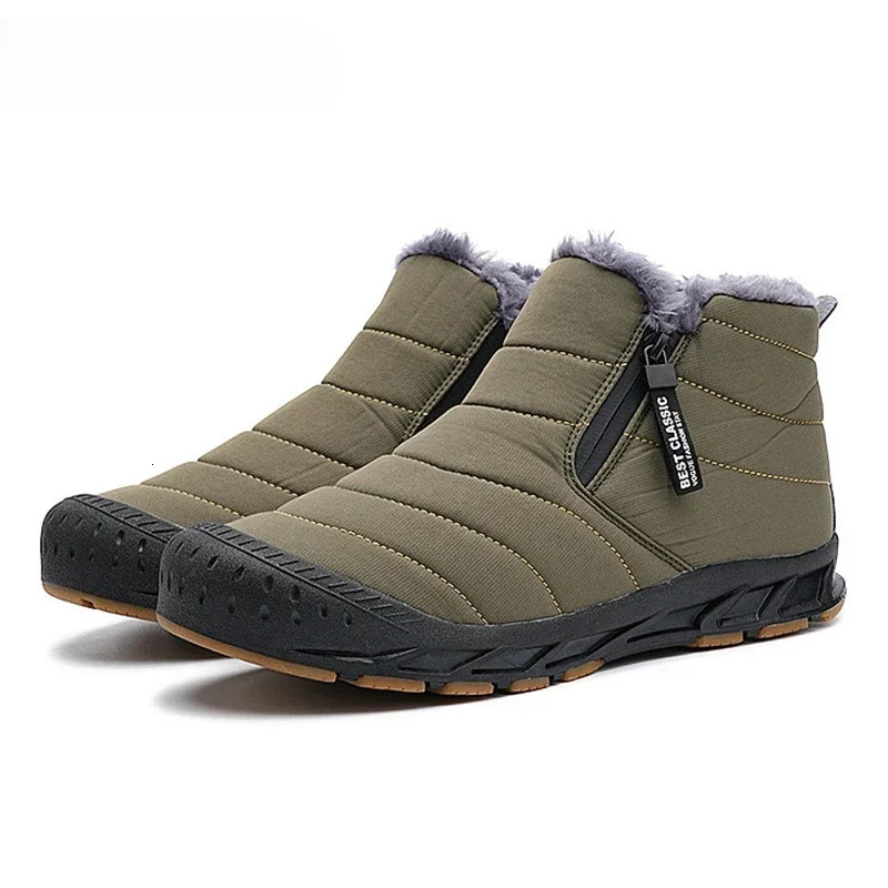 Mens snow boots large-sized warm fur winter mens shoes plush ankle boots unisex outdoor casual sports shoes durable and non slip boots 241126