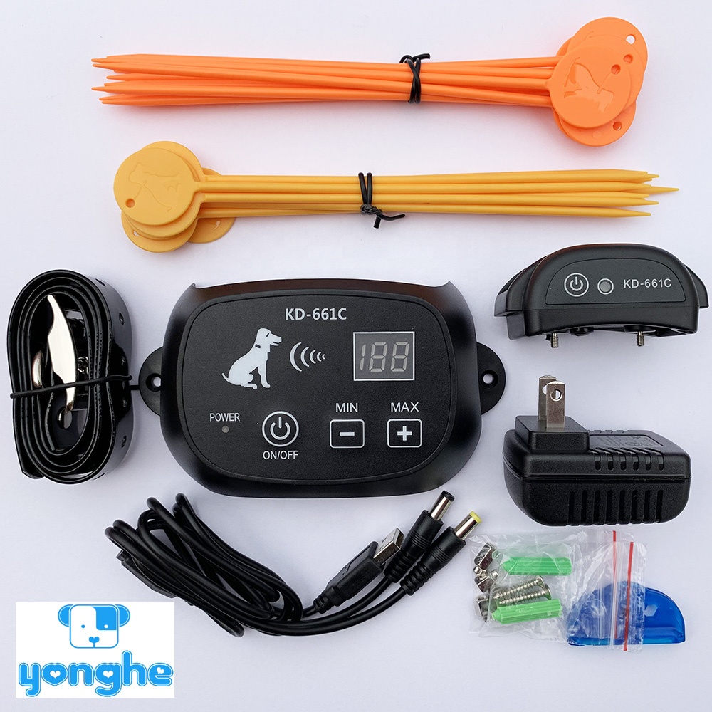 YHpet top seller 2019 easy operated waterproof beep shock electric wireless dog fence