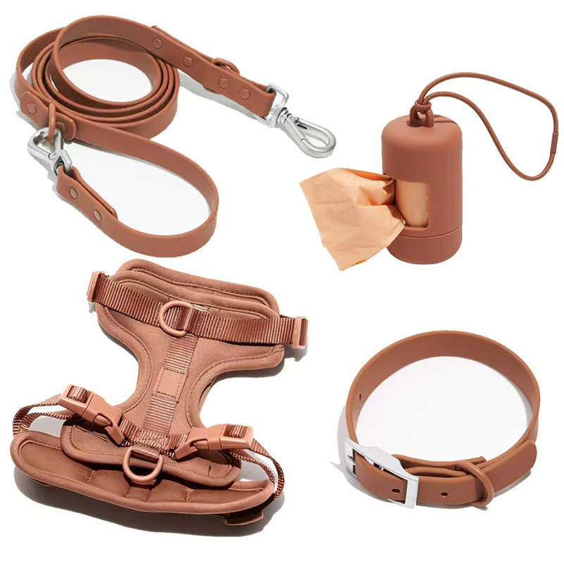 WeLove Factory Custom Logo Luxury No Pull Waterproof Training Lead Pet Cat Dog Poop Bag Holder PVC Harness Leash Collar Set
