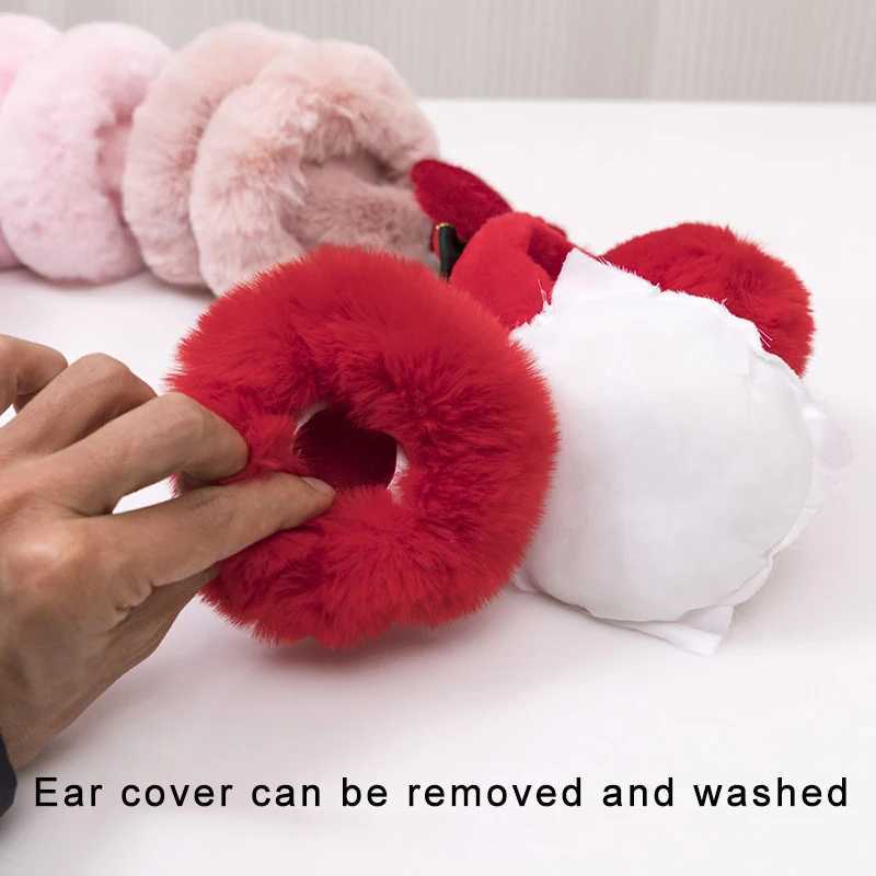 Christmas Foldable Plush Antler Earmuffs Women Warm Earmuffs Cartoon Deer Horn Bow Earfl Student Cold Protection Ear CoverXJ241126