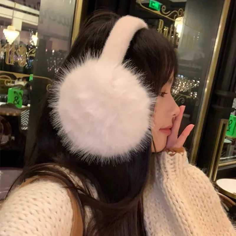 Winter Warm Earmuffs White Suede Plush Earmuffs for Women Foldable Soft Thicken Earmuffs Cute Simple Earl Accories EarmuffXJ241126