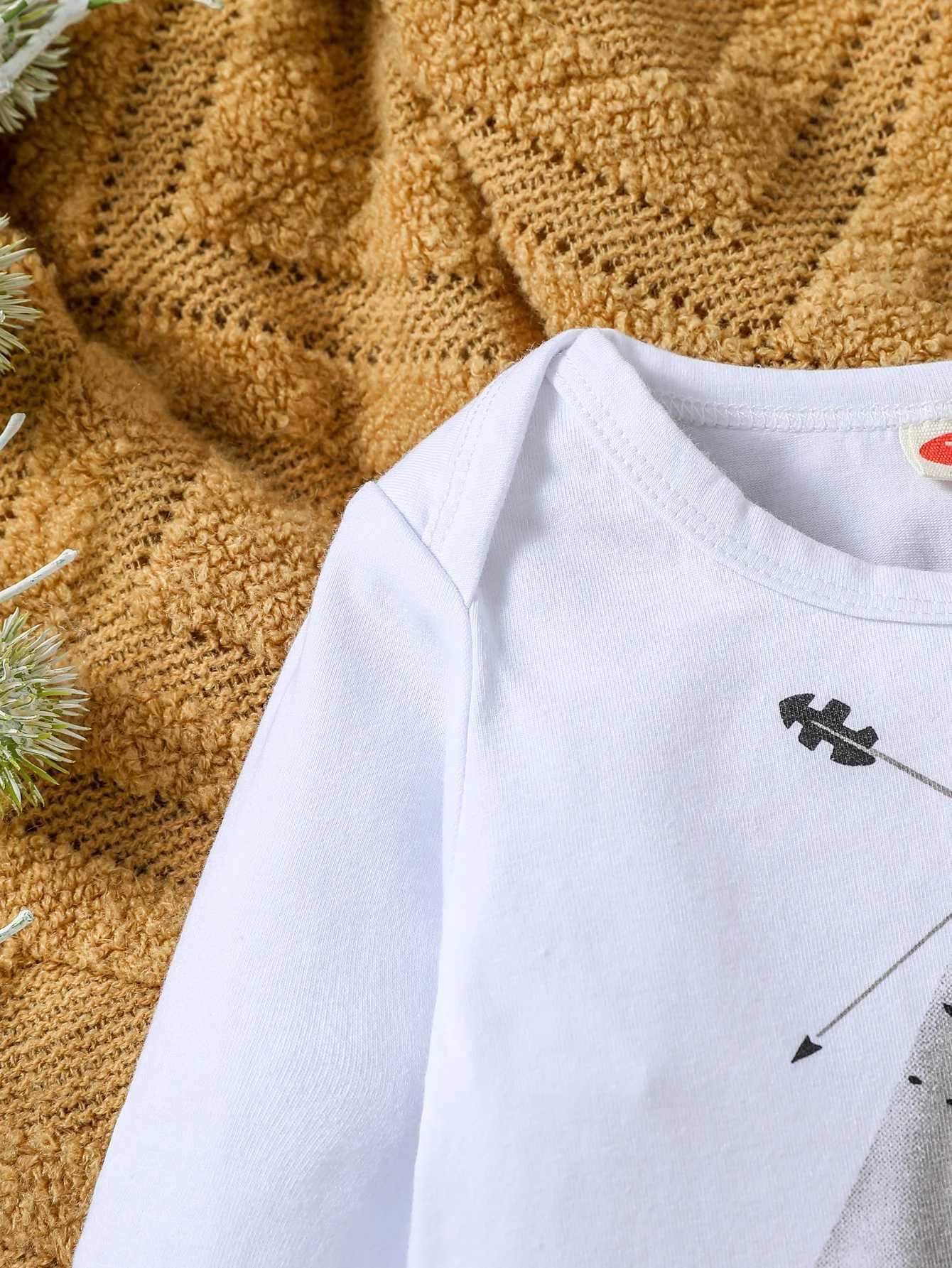 Clothing Sets 0-18months Baby Boy Cotton Soft Clothing Set Fox Animal Print Long Sleeve Top Romper+Long Pants Infant Spring fall Outfits H241126