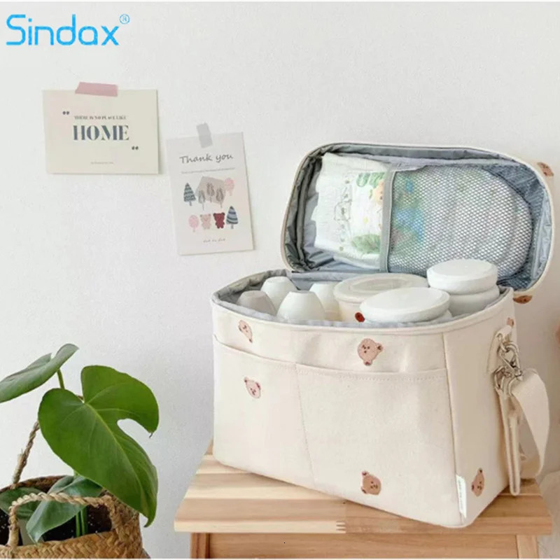 Outdoor Mommy Shoulder Diaper Bags Baby Cart Hanging Bag Waterproof Baby Bottle Insulation Mommy Bag Babies Trolley Accessories 241126