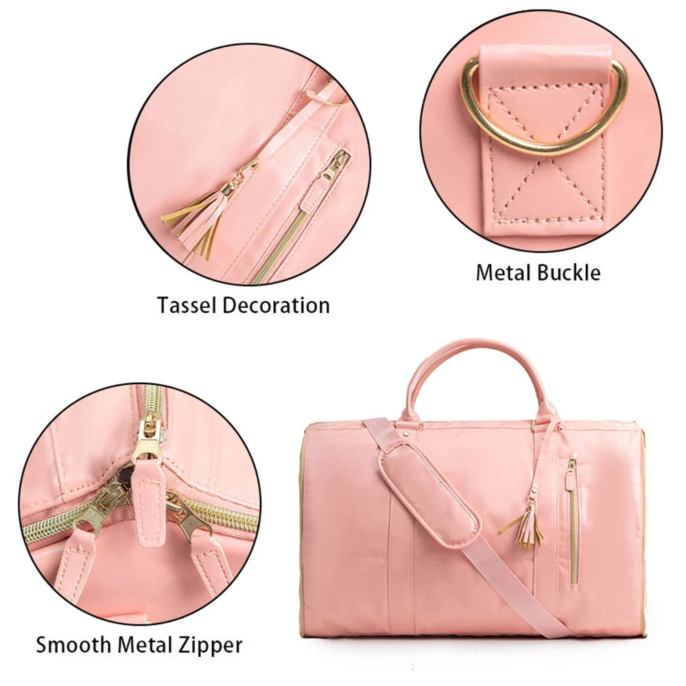 Buylor 2pcs Bags Foldable Suit Bag Large Capacity Travel Duffle Bag Waterproof Women Handbag Outdoor Fitness Bag With Shoe pouch 241114
