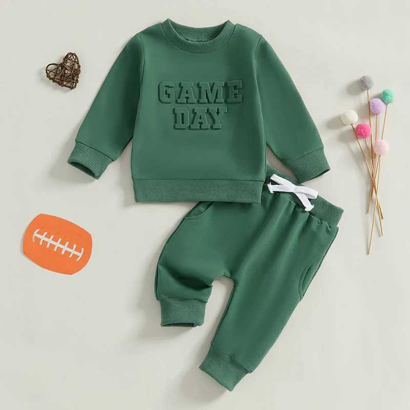 Clothing Sets Baby Boys Kids Autumn Clothes Sets Long Sleeve Crew Neck Letters Sweatshirt with Elastic Waist Sweatpants Infants 2PCS Outfits H241126