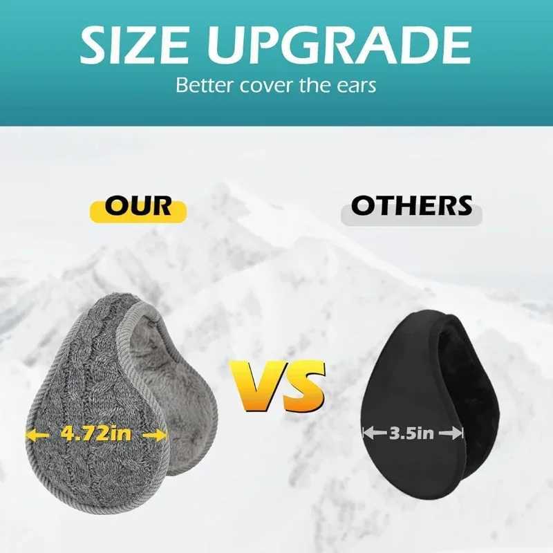 Unisex Warm Knit Earmuffs Winter Outdoor Ear Warmer Thicken Plush Winter Warm Fleece Earmuff Outdoor Warmer Cycling Ear MuffsXJ241126