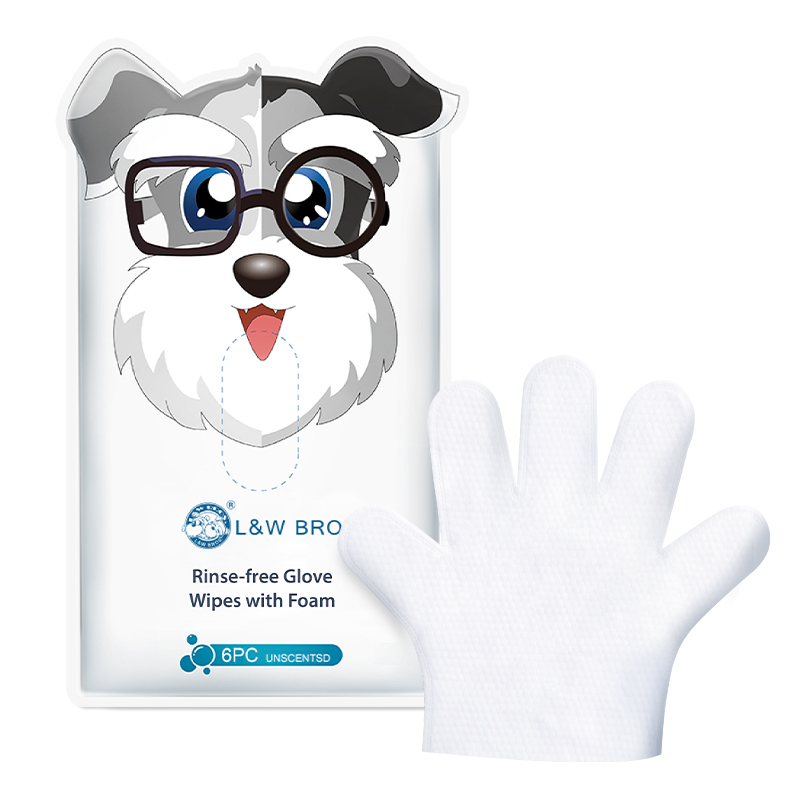 Biodegradable pet disposable gloves clean and soothe pet hair without washing