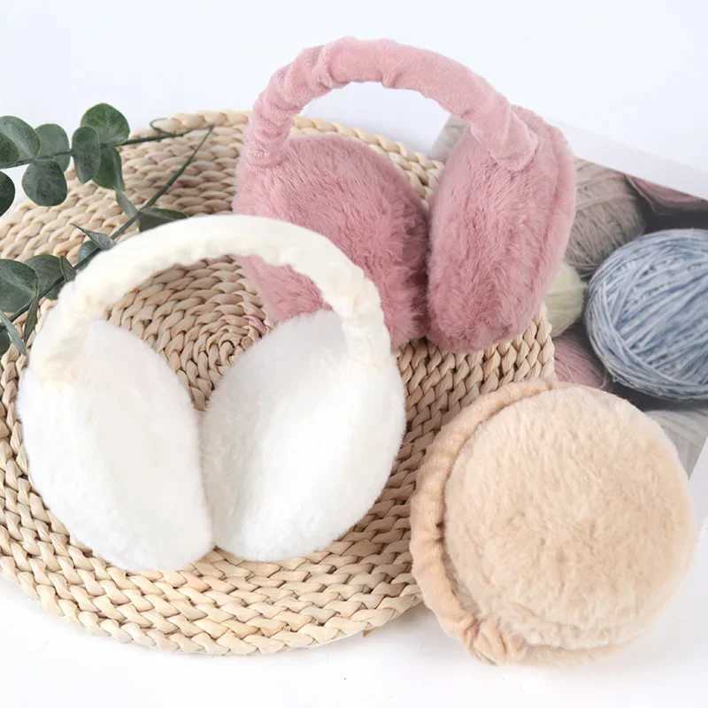 Winter Women Soft Plush Ear Warmer Warm Earmuffs Fashion Solid Color Cute Earfl Outdoor Cold Protection Ear-Muffs Ear CoverXJ241126