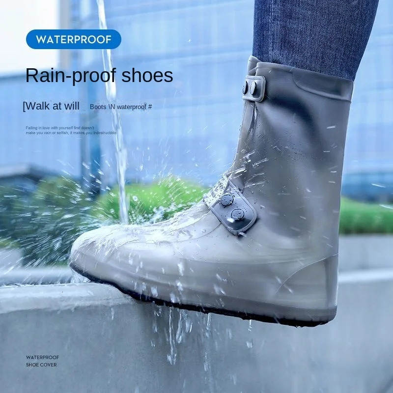 Rain proof shoes rain proof boot cover anti slip thick wear-resistant silicone rain shoe cover womens high water shoes 241126