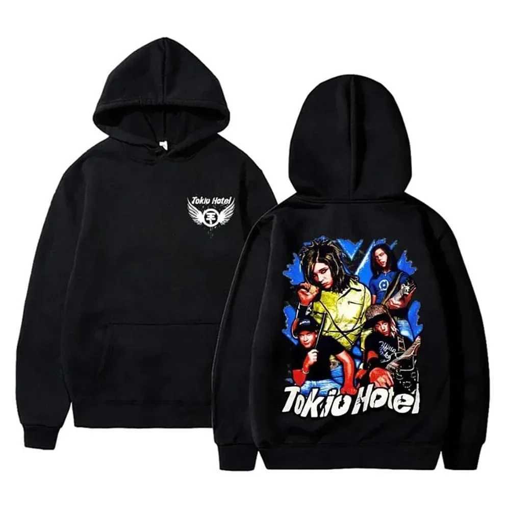 Kaulitz 89 Tokyo Hotel Hoodies Rock Band Pullovers Bill Kaulitz Print Sweatshirt Hoodie Y2k Streetwear Tokyo Hotel Sweatshirts W250117
