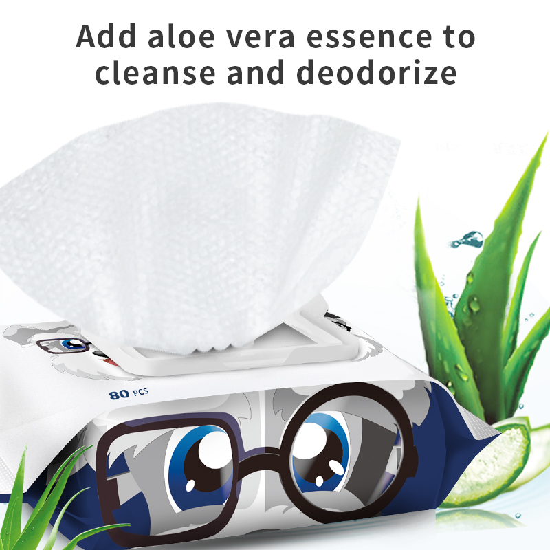 2023 New Pet Supplies 80pcs Dogs Cats Wet Wipes Disposable Deodorant Cleaning Wipes Pet Wet Wipes