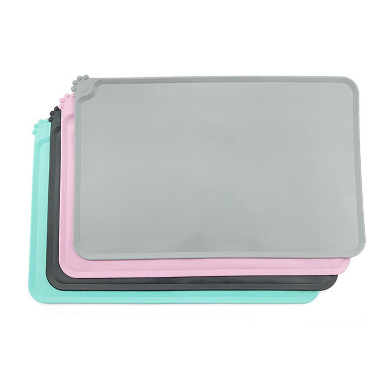 Non Slip Silicone Pet Bowl Mat Silicone Coated Pet Release Liner Mat