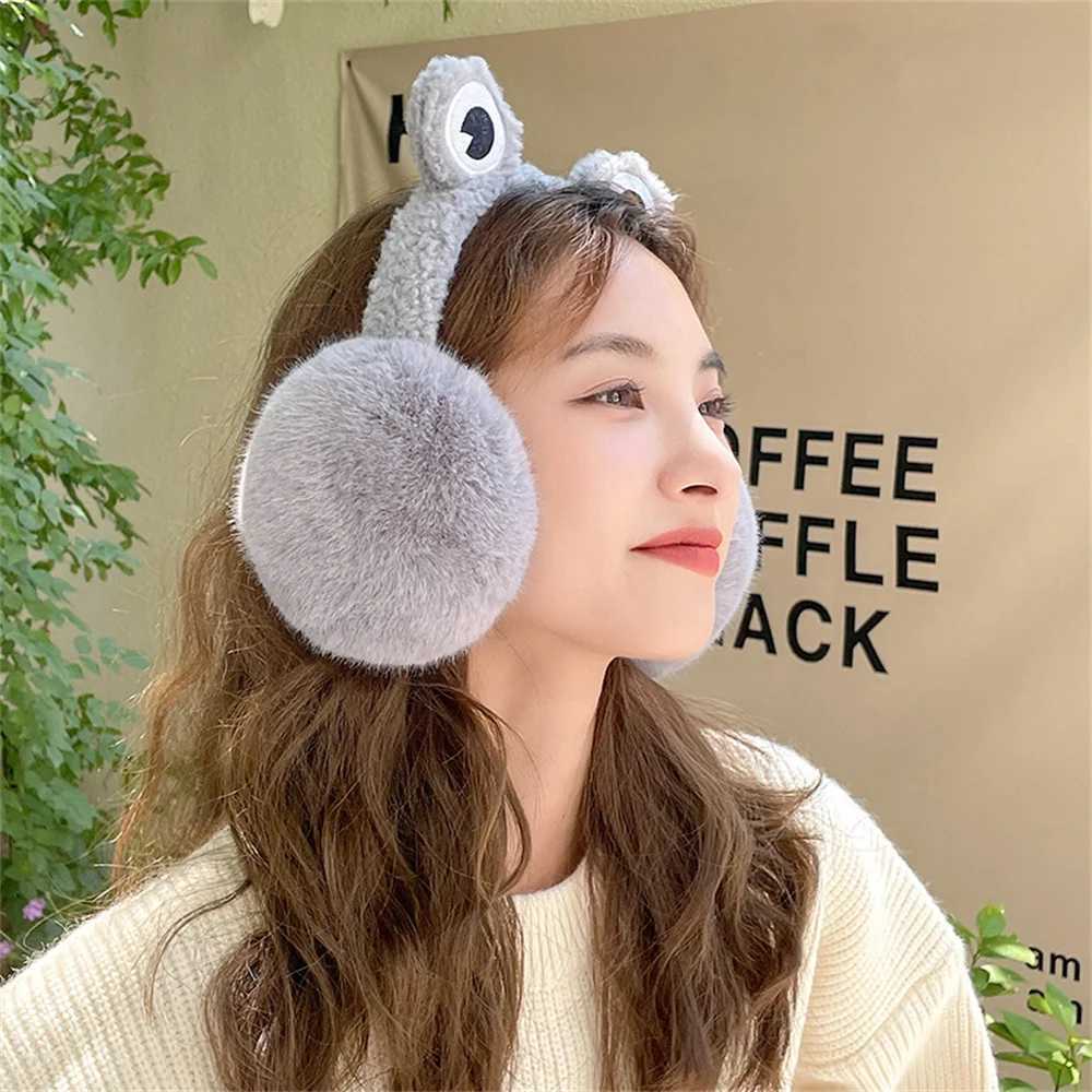 Cute Bear Ears Plush Earmuffs Children Cartoon Animals Winter WarmEar Warmers Women Men Faux Furry Earmuffs Headband Ear CoversXJ241126