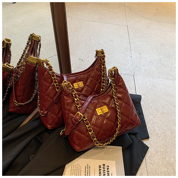Fashion Texture Armpit Commuting Women's New Diamond Grid Chain Versatile Crossbody Bag Designer Bags Handbags Women
