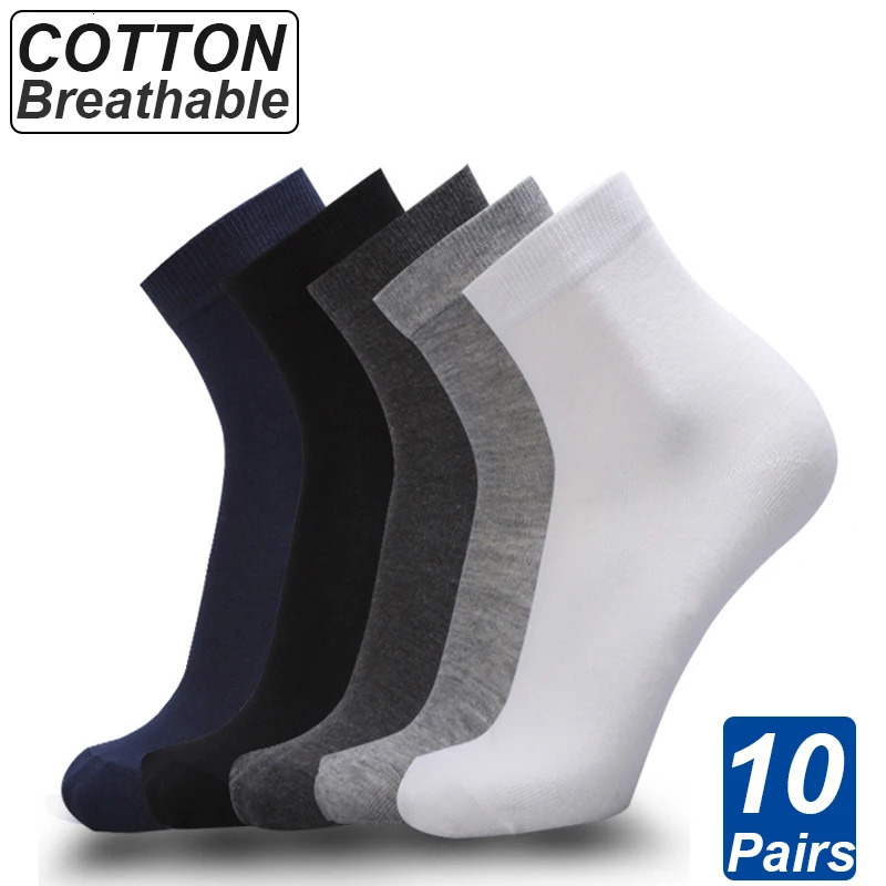 10 pairs/batch of high-quality mens cotton socks style black business socks breathable autumn mens sizes 39-46 241126