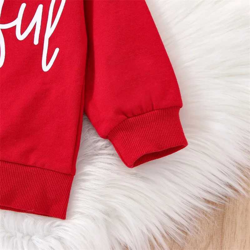 Clothing Sets Girls 2-Piece Outfit Stylish Long Sleeve Sweatshirt with Printed Letters and Striped Flare Pants Set for Kids H241126