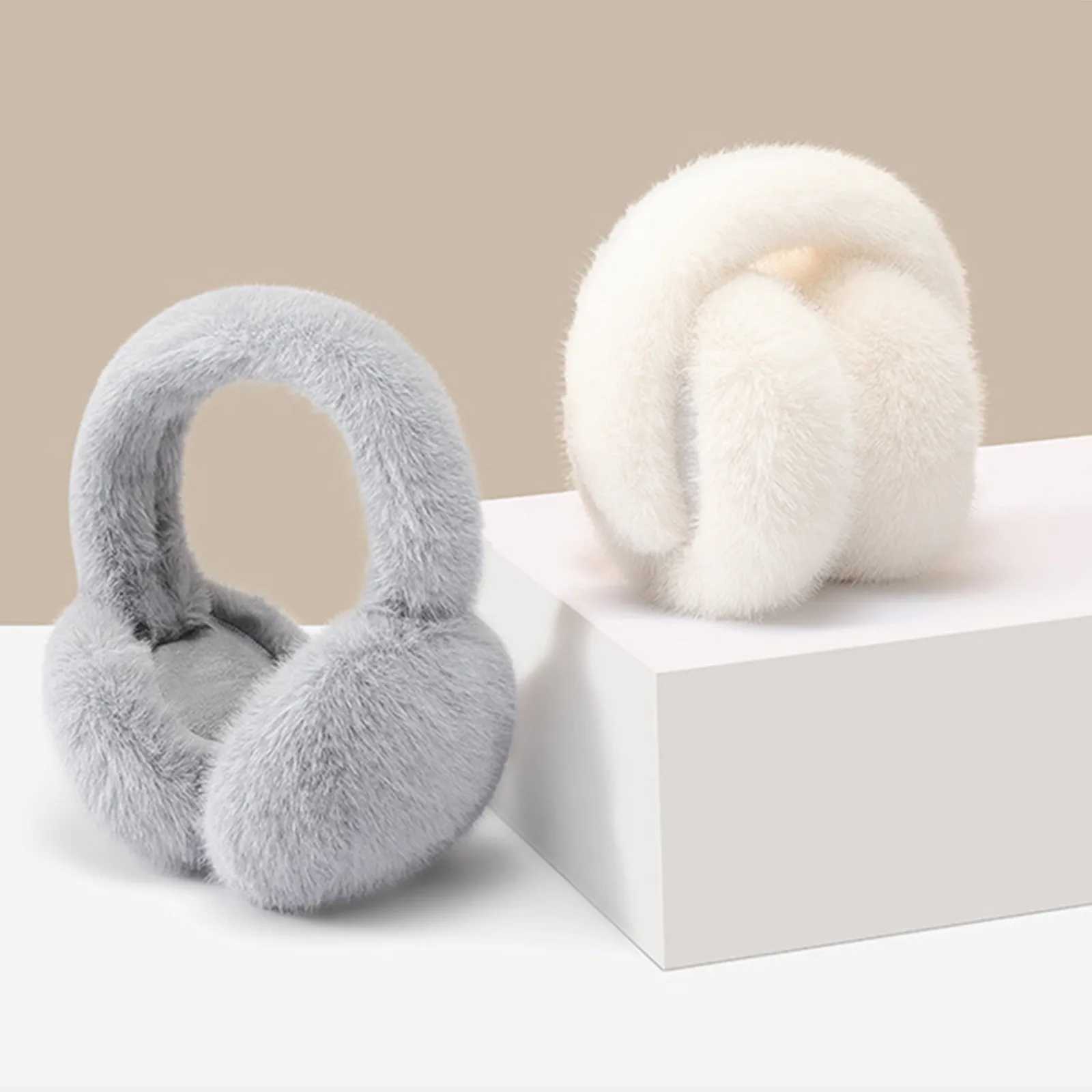 Soft Plush Foldable Ear Warmer Winter Warm Earmuffs Fashion Ear Cover Outdoor Cold Protection Solid Color Ear-Muffs AccoriesXJ241126