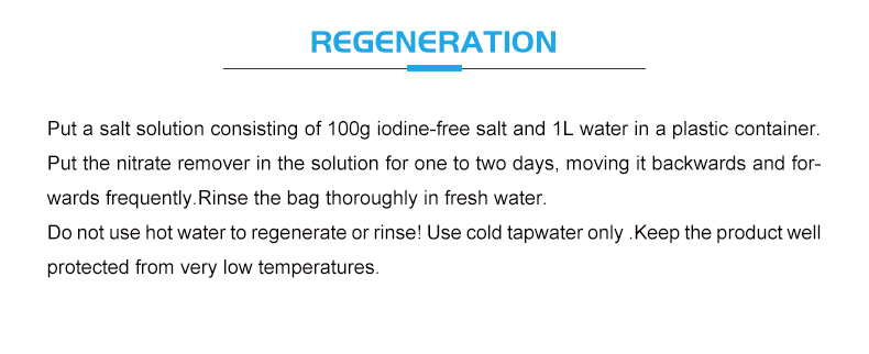 Aquarium regenerated nitrate remover resin
