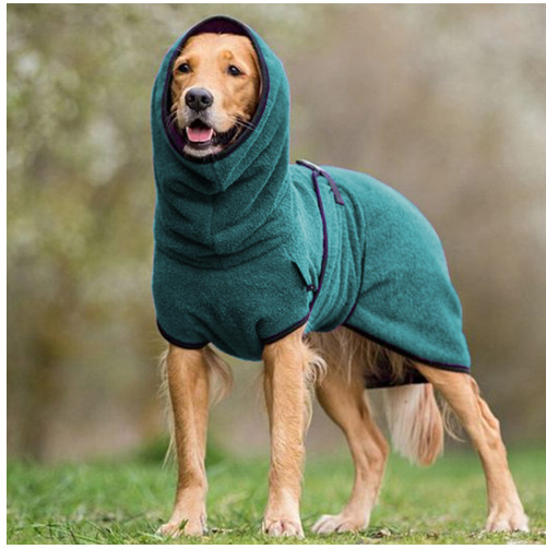 Hot Selling Cashmere Cotton Four Seasons Purple Blue Gray Pet Clothing Coat With Hat To Keep Labrador Large Dogs Warm