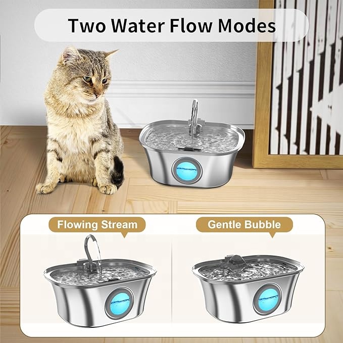 OF Hot Selling 3.2L Stainless Steel Electric Dog Drinking Dispenser Mute Water Feeder Pet Water Fountain