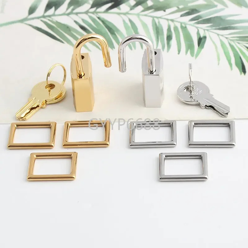 GoldSilver Stainless Steel Metal Rectangle Hanger Clasp Locks For DIY Craft Handbags Purse Bags Buckles Hardware Accessories 241125