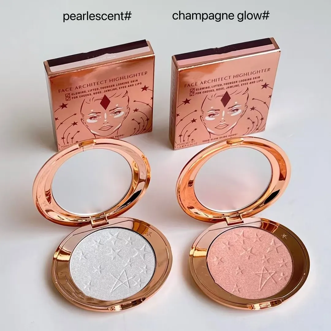 2 Colors Face Highlighters HOLLYWOOD PEARLESCENT GLOW Champagne Glow Complexion Perfecting Micro Powder Airbrush Flawless Finish 7G Makeup Palette