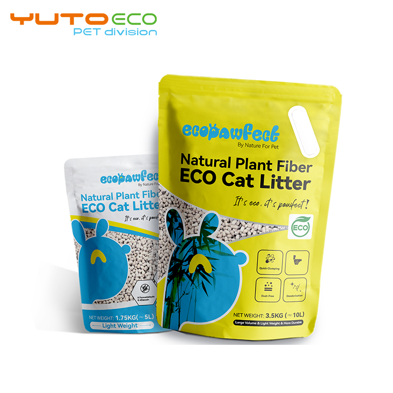 Wholesale Pet Product Cat Litter Plant Fiber Degradable Toilet Flushable No Dust Bamboo Cat Litter