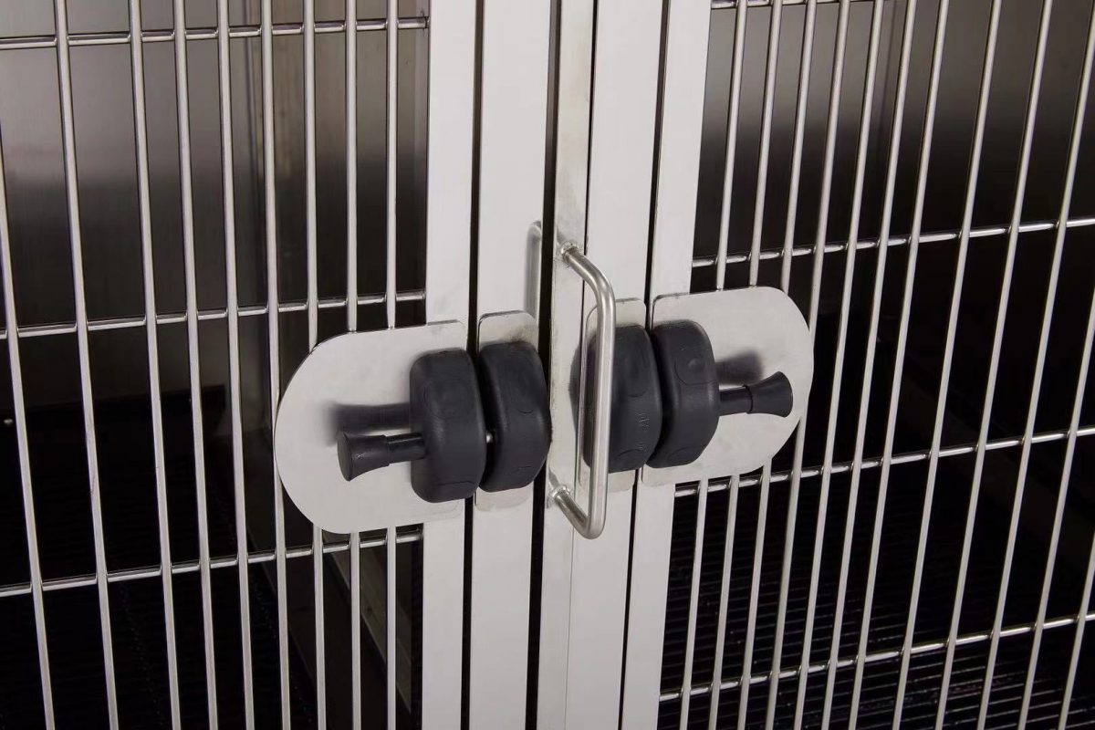 Shernbao KA-505BK SUS304/201 Stainless Steel Modular Cages Bank For Pet Shop Dog Kennel