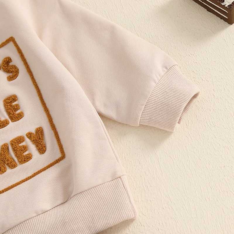 Clothing Sets Adorable Baby Thanksgiving Clothes Set with Cute Embroidered Sweatshirt and Solid Pants for Toddler Boys and Girls H241126