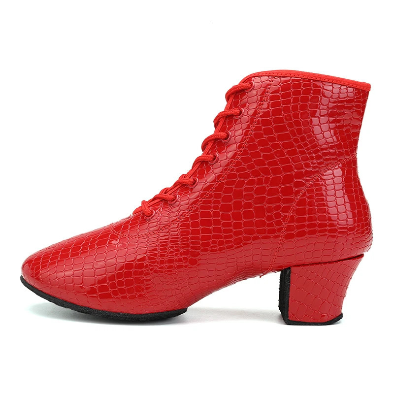 Womens Latin dance shoes smooth dance floor tango shoes stone pattern suede rubber sole waltz dance boots direct 241126
