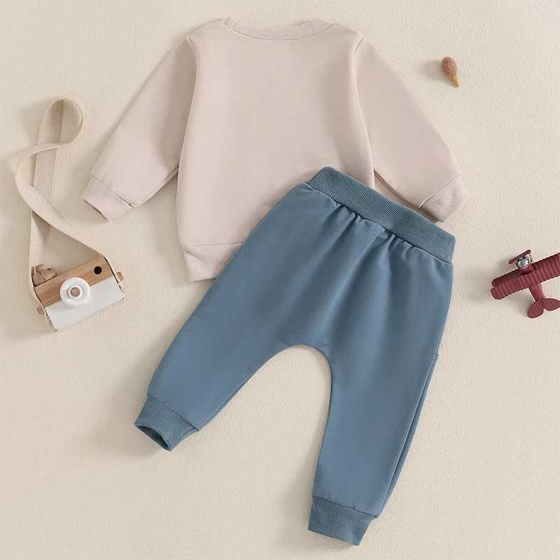 Clothing Sets 0-3Years Toddler Bay Boy Outfits Fall Spring Clothes Tractor Embroidery Long Sleeve Sweatshirt with Solid Long Pants 2PCS Sets H241126
