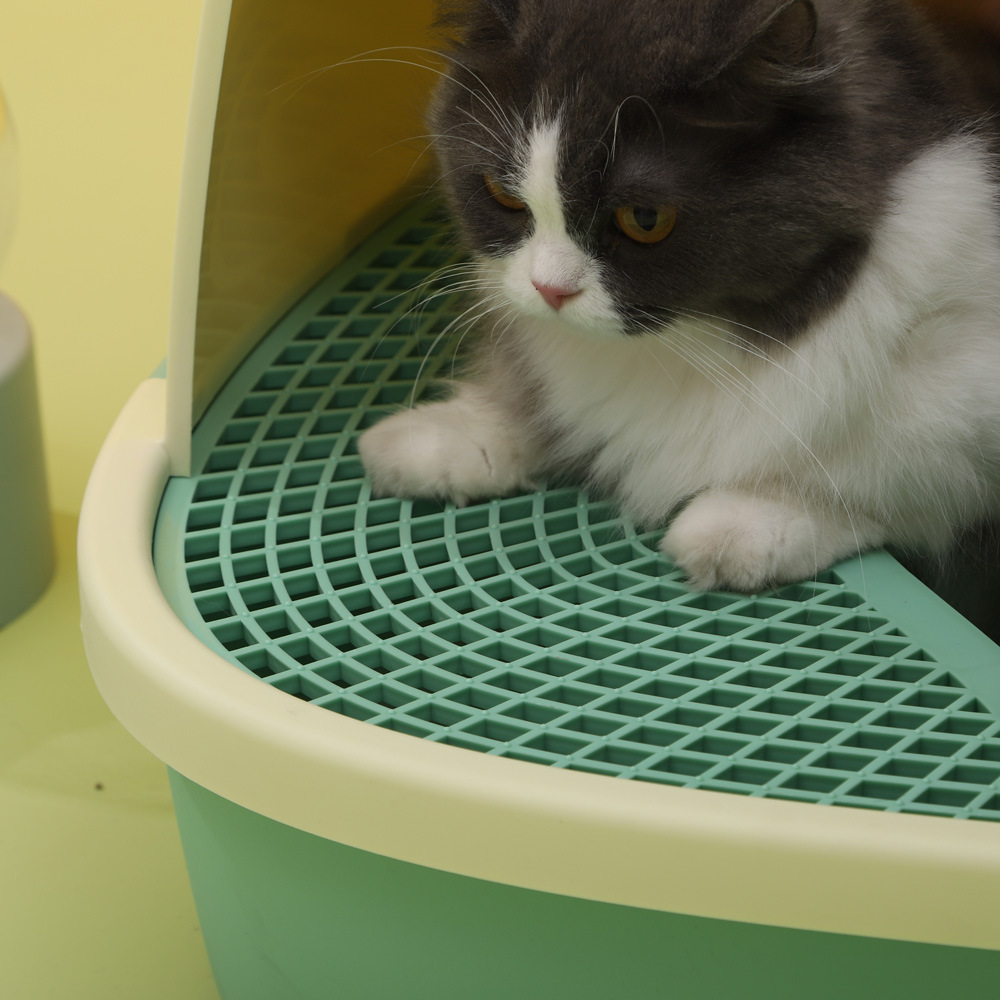 New Channel Litter Pan Corridor Litter Leakage Splash Proof Enclosed Cat Litter Pan