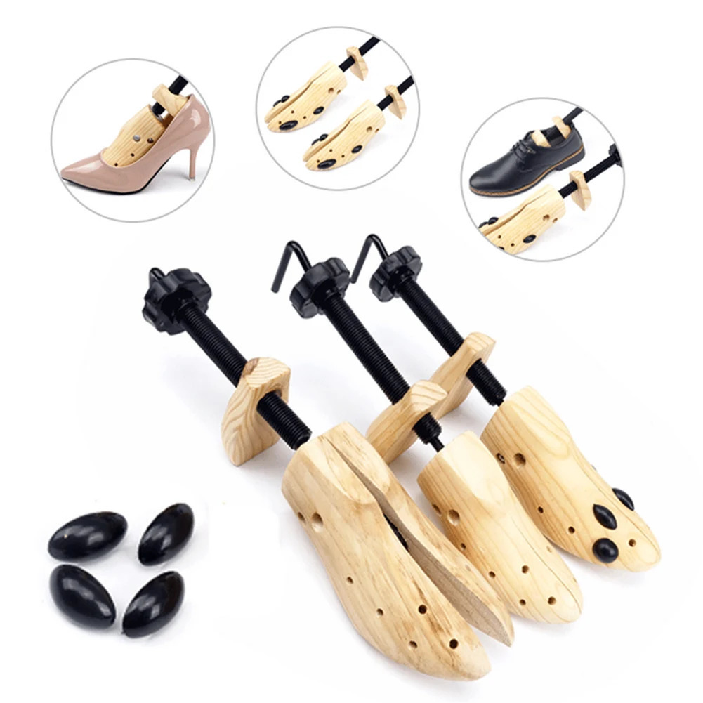 Wooden shoe stretching machine 4-way shoelace widening device adjustable length and width professional mens shoelace lengthening device 241126